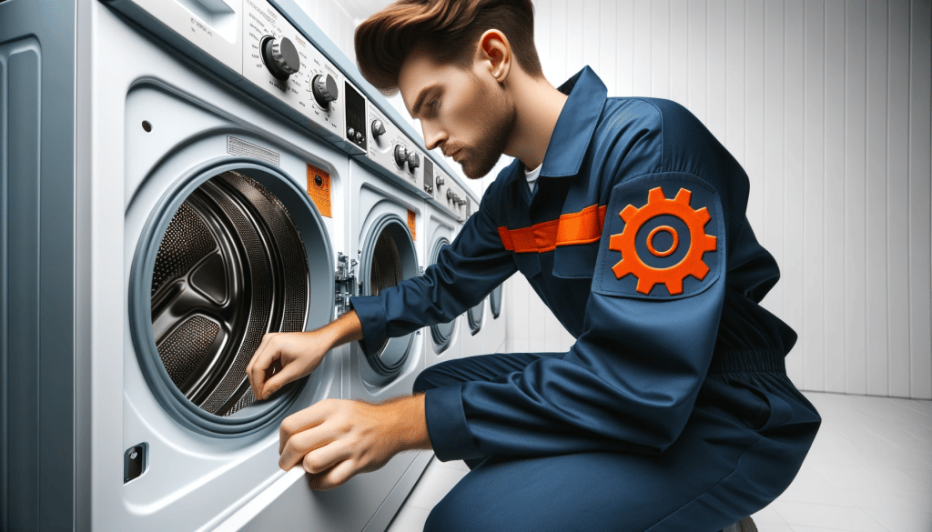dryer repairman fixing a drying machines