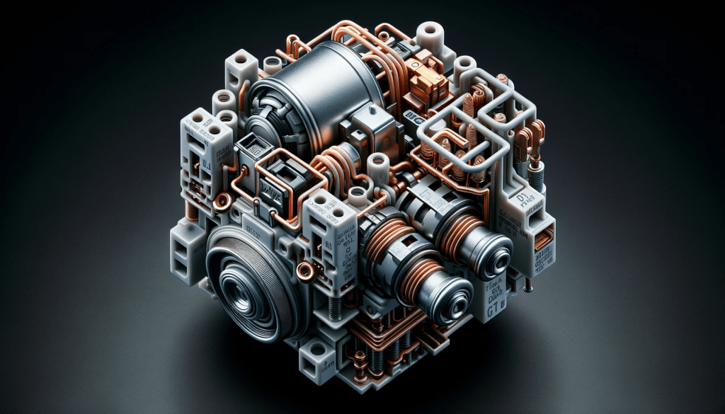 Ultra-high-definition image of a fridge compressor's start relay, showcasing the component from a different angle. The intricate details and structure are clearly visible, emphasizing its crucial role in the refrigeration system.